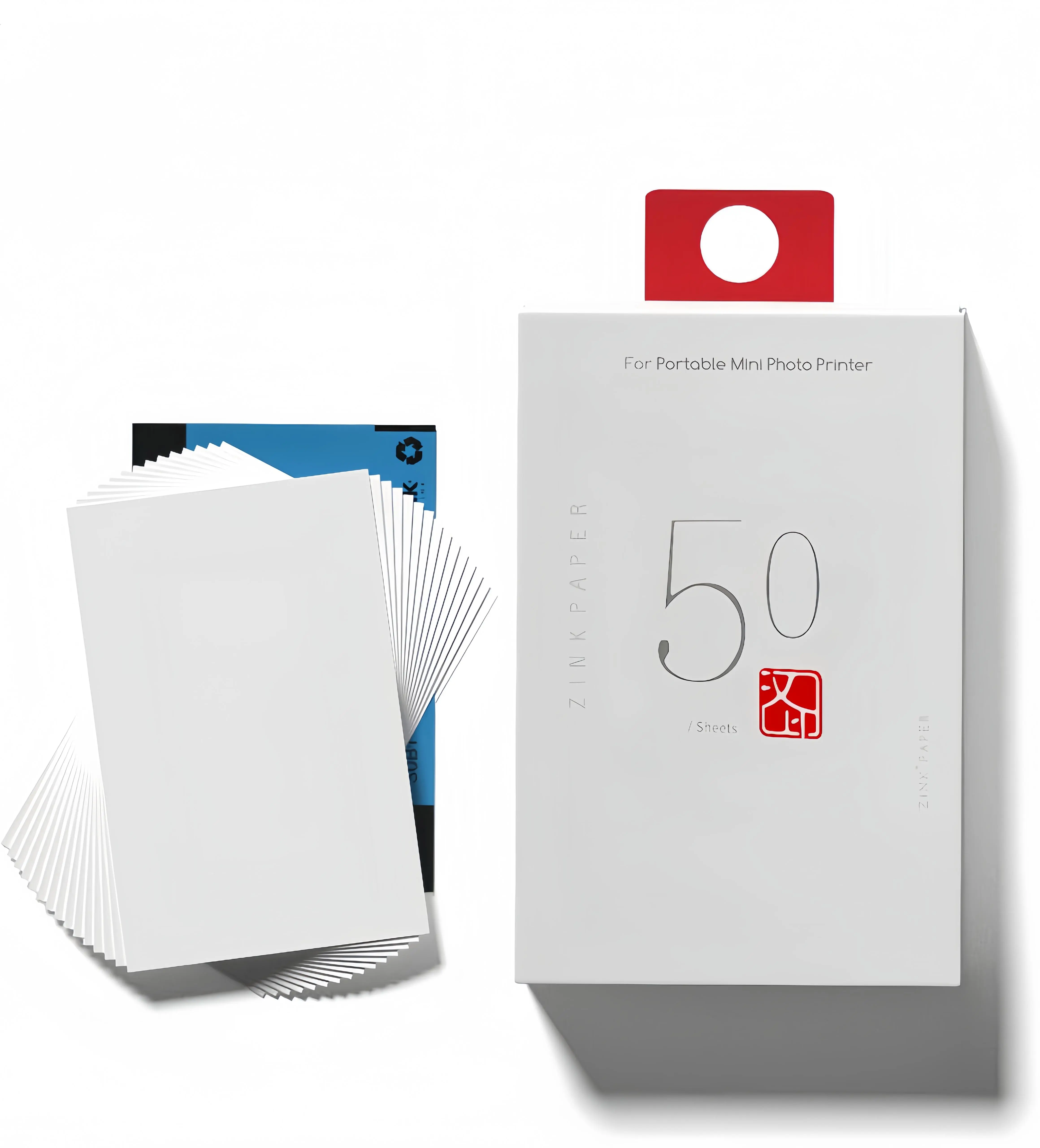 HPRT MT53 Premium Zinc Photo Paper for Mini Printers, 2x3 in Adhesive-Backed, Shareable, 50-Sheet Pack