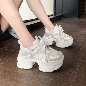 Sweet Girl Sneaker Shoes 2026 New Female Casual Outdoor Walk Shoes Platform High Heel Sneakers for Women