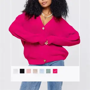 New Spring Women's Fashion in Europe and America: V-neck Button Cardigan, Loose Casual Knit Sweater Coat