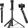 K&F CONCEPT Adjustable Silicone-Rubber Cellphone Holder, 69" Extendable Bluetooth Selfie Stick Tripod Light Stand with 1/4" Screw, Button Remote, Compact Storage, Compatible with DJI OSMO 360 Pocket 3/XTRA, iPhone 17, Action Cameras, Projectors
