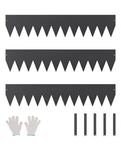 VEVOR Steel Landscape Edging, 3 Packs 40 x 8 in Rust-Resistant Metal Landscape Edging, Bendable Garden Edging Border, Heavy Duty Lawn Edging, Easy-to-Install, Flower Bed Yard Pathway Divider Black