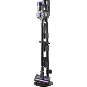 VEVOR Vacuum Stand, Compatible With Dyson V7 V8 V10 V11 V12 V15 Series Upright Vacuum Cleaners & Accessories, Stable Vacuum Stand Holder with 4 Anti-slip Pads and 3 Clips for Storing 6 Brush Heads