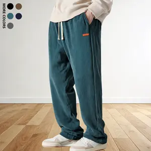 Men’s Corduroy Pants with Stylish Leather Patch – Casual & Trendy Streetwear Corduroy Pants with Leather Patch – Stylish, Casual & Trendy Streetwear for Everyday, Work, or Weekend Outfits