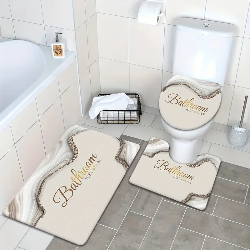 [Bathroom Mat Set] Bathroom Mat Rugs, Carpets, Printing Rug, Flannel Mat, Doormat, Kitchen Mat, Beding Room Mat, Shower Room Mat, Bathroom Mat Set, New Design Rug