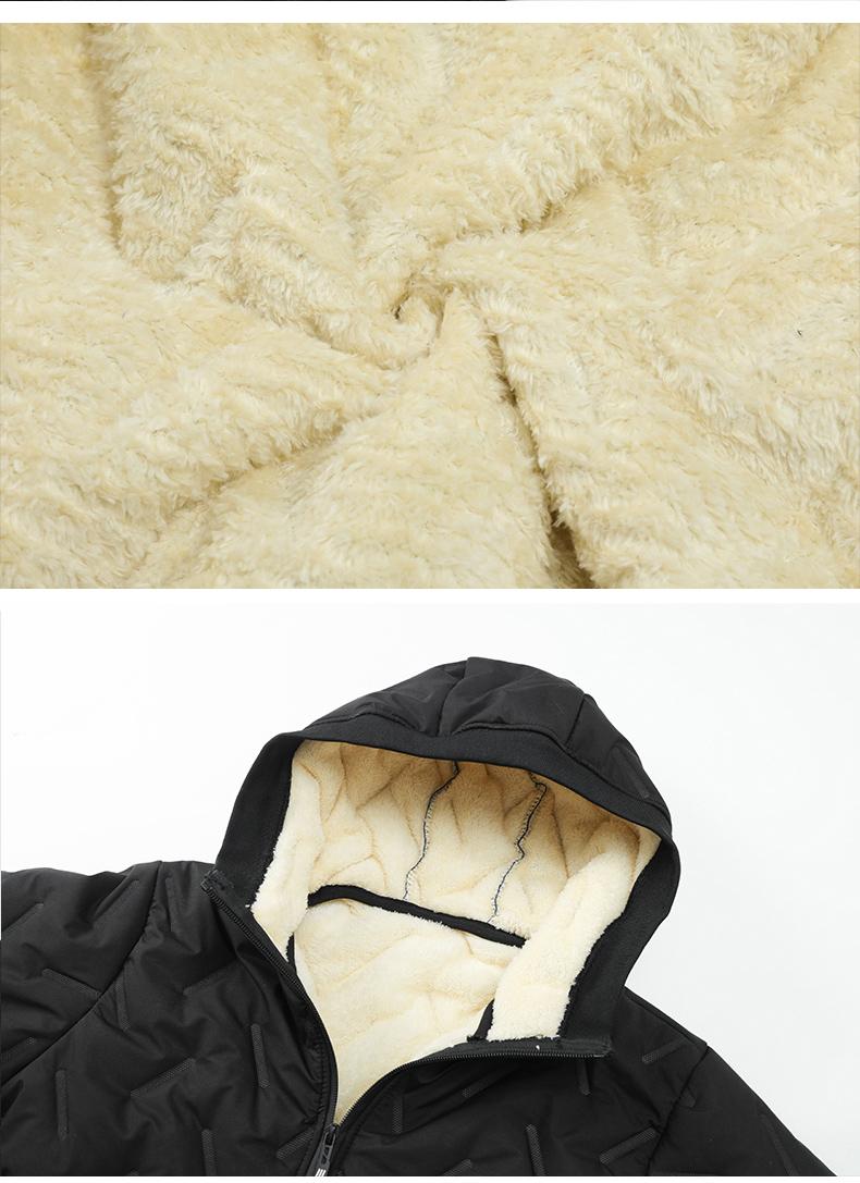 Three-Piece Set, 2025 New Ultrasonic Lamb Wool Cotton Jacket Three-Piece Set for Men, Warm Fleece-Lined Stand Collar Lamb Wool Cotton Jacket Clothes Menswear Hoodie Matching Pants Pants Suits Top Long Sleeve Long Sleeve Trouser Matching