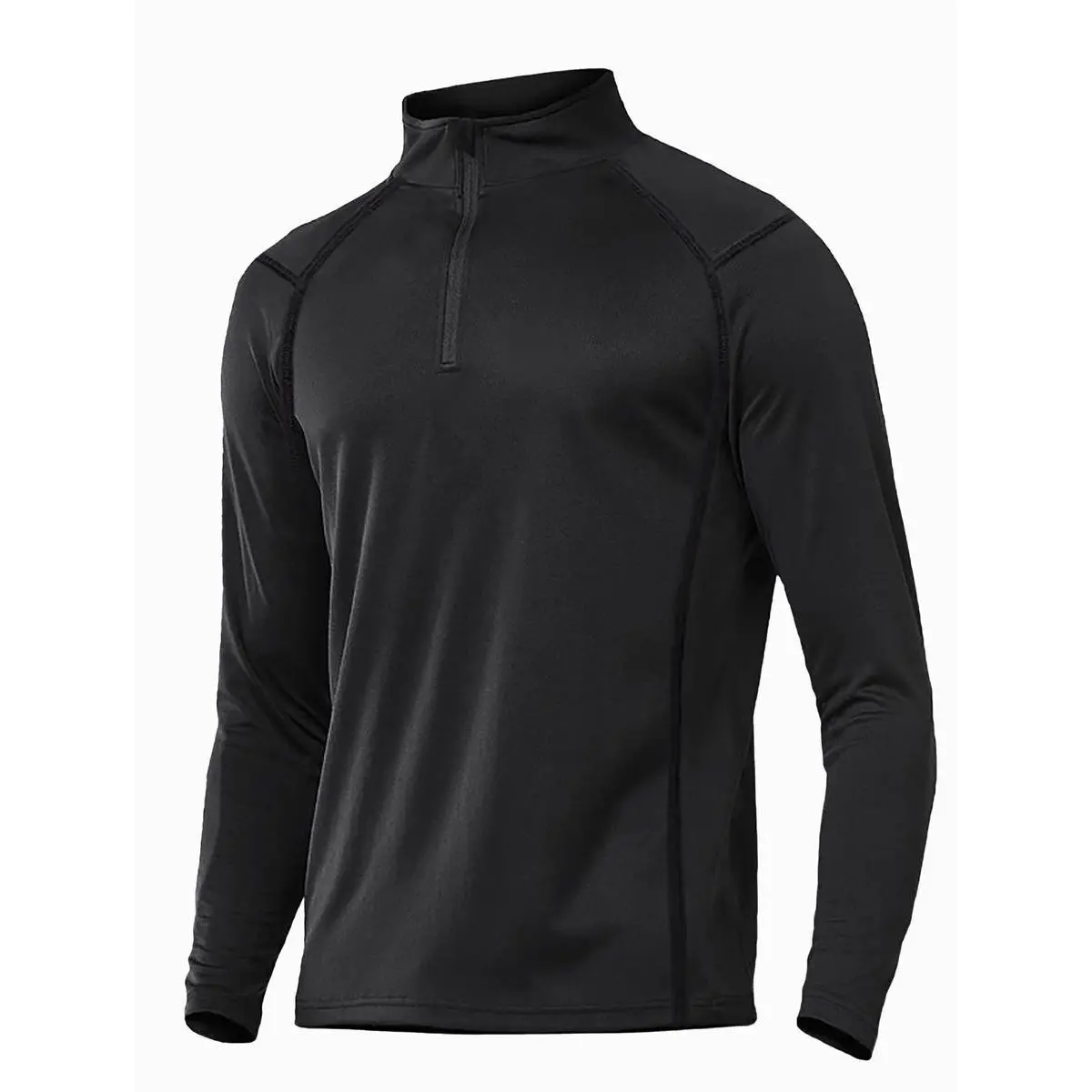 Men's Dry Fit Running Shirt, Quarter-Zip Long Sleeve Fleece-Lined Top, Slim-Fit Gym Training Sportswear Workouts, Dry Fit Shirts