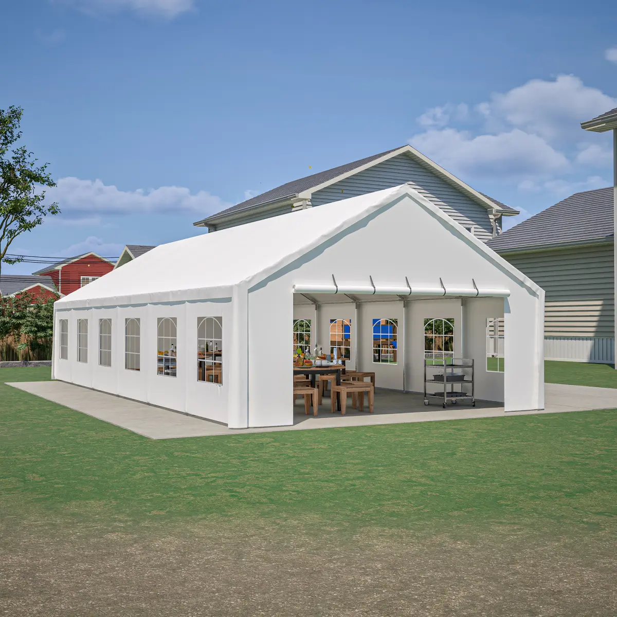 20x40FT Party Tent Heavy Duty, Large Wedding Event Shelters with 3 Carry Bags & Removable Sidewalls, Outdoor Canopy Gazebo Commercial Tents for Parties Carport Camping Garden Patio( sent out in 3 packages)