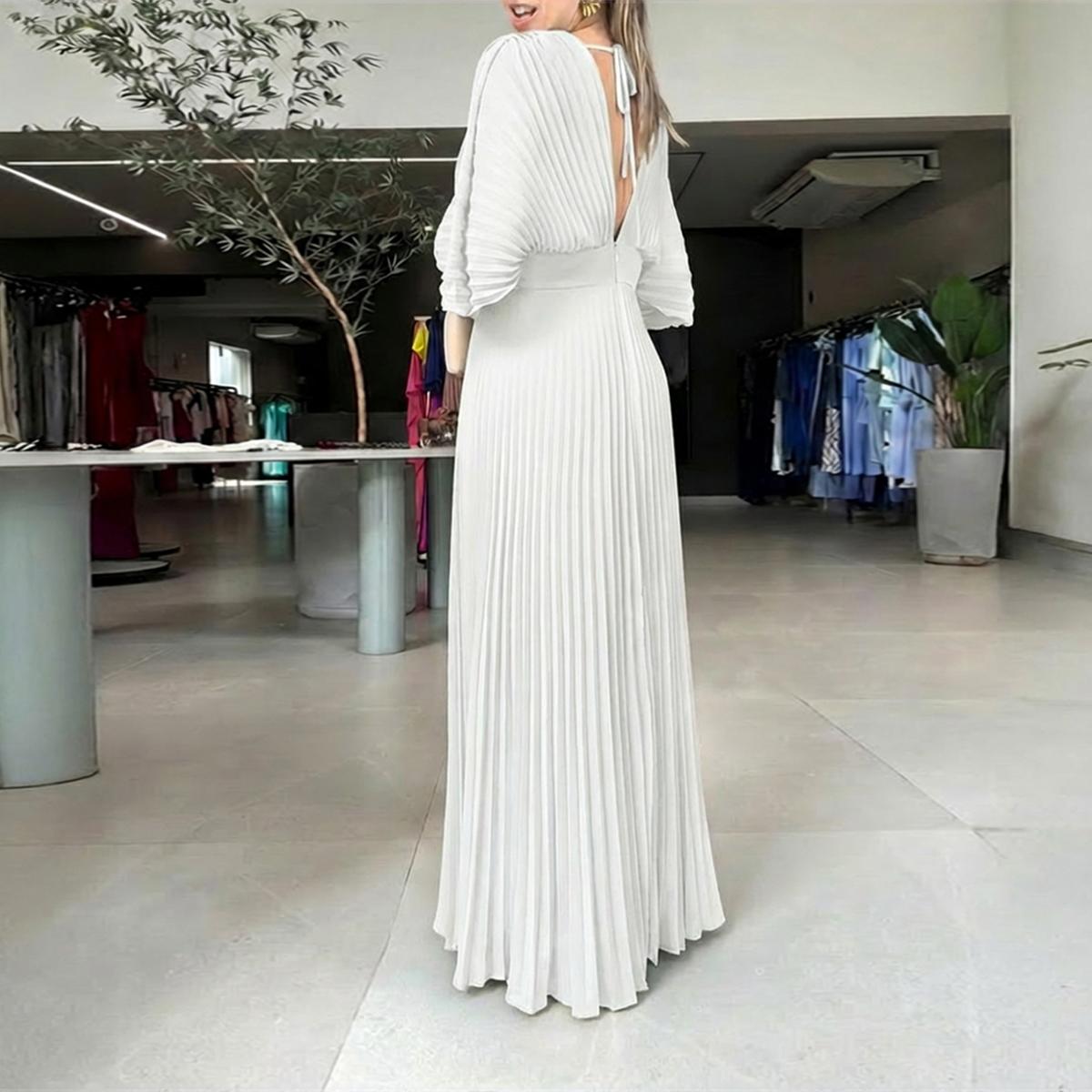 ChicMe Women's St. Patrick's Day Green Dress Elegant Pleated Maxi Dress V Neck Flutter Sleeve Cocktail Party Evening Gown Flowy Wedding Guest Prom Dress ChicMe Women's St. Patrick's Day Green Dress Elegant Pleated Maxi Dress V Neck Flutter Sleeve Cocktail Party Evening Gown Flowy Wedding Guest Prom Dress