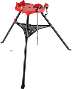 VEVOR Mophorn 460-6 Tripod Pipe Chain Vise 1/8"-6" Capacity,Pipe Stand Portable Foldable Steel Legs,Pipe Jack Stands w/ Tool Tray, Tripod Stand Chain Vise Ideal for a Variety of Pipe Materials