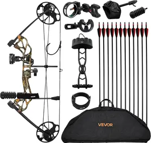 VEVOR Compound Bow Archery, Adjustable 19-30 in Draw Length Compound Bow Package for Beginner, 19-70 Lbs Draw Weight Archery Bows and Arrow Set, Right Hand Kit with Hunting Equipment, 320 fps