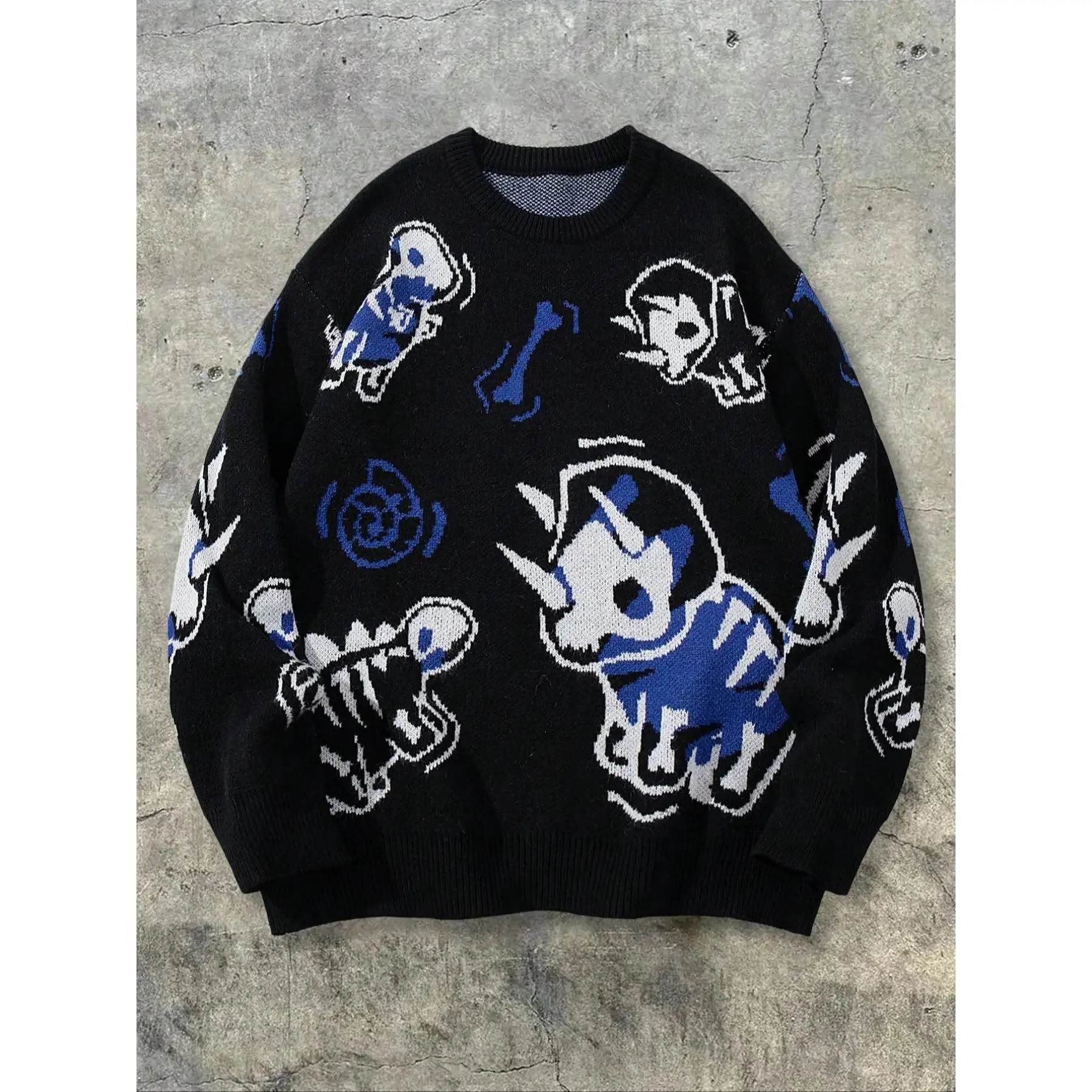 Men's Dinosaur Graphic Sweatshirt, Loose Fit Long Sleeve Crewneck Pullover Tops for Spring and Autumn Easy Wear, Sweatshirts