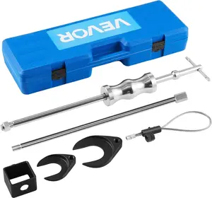 VEVOR Inner CV Axle Puller Tool Set with 5/8 in-18 Slide Hammer & 2-Inch 2.5-Inch CV Joint Fork Adapter, Inner CV Joint Removal Tool Kit, Heavy Duty Front Wheel Drive Axle Puller Slide Hammer Set