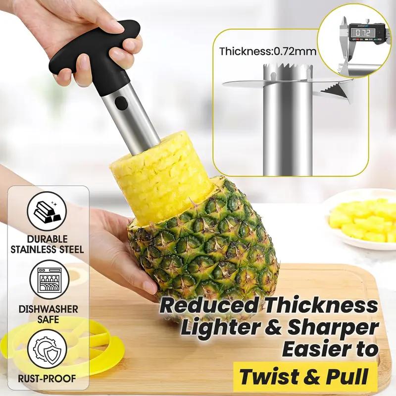 2-in-1 Stainless Steel Pineapple Corer & Slicer with Wedger - Compact Tropical Fruit Tool (24x8.5cm), Lightweight Kitchen Utensil for Fast Clean Prep, Ideal for Party Decor, Free US Delivery