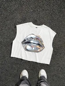 (Gold promotion)Manfinity ZONE917 Men's Fashion Lip Print Sleeveless Vest, Suitable For Summer