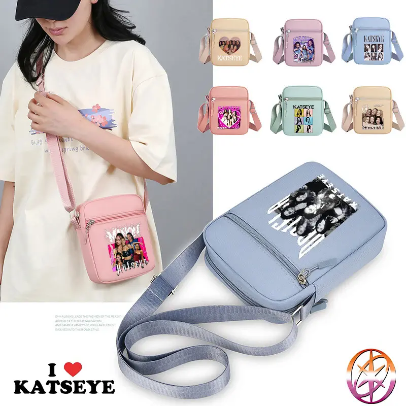 Fashion K POP K-KATSEYE Girl Shoulderbag Large Capacity Women's Crossbody Bag Cute Portable Sports Bags Handbag Birthday Gifts
