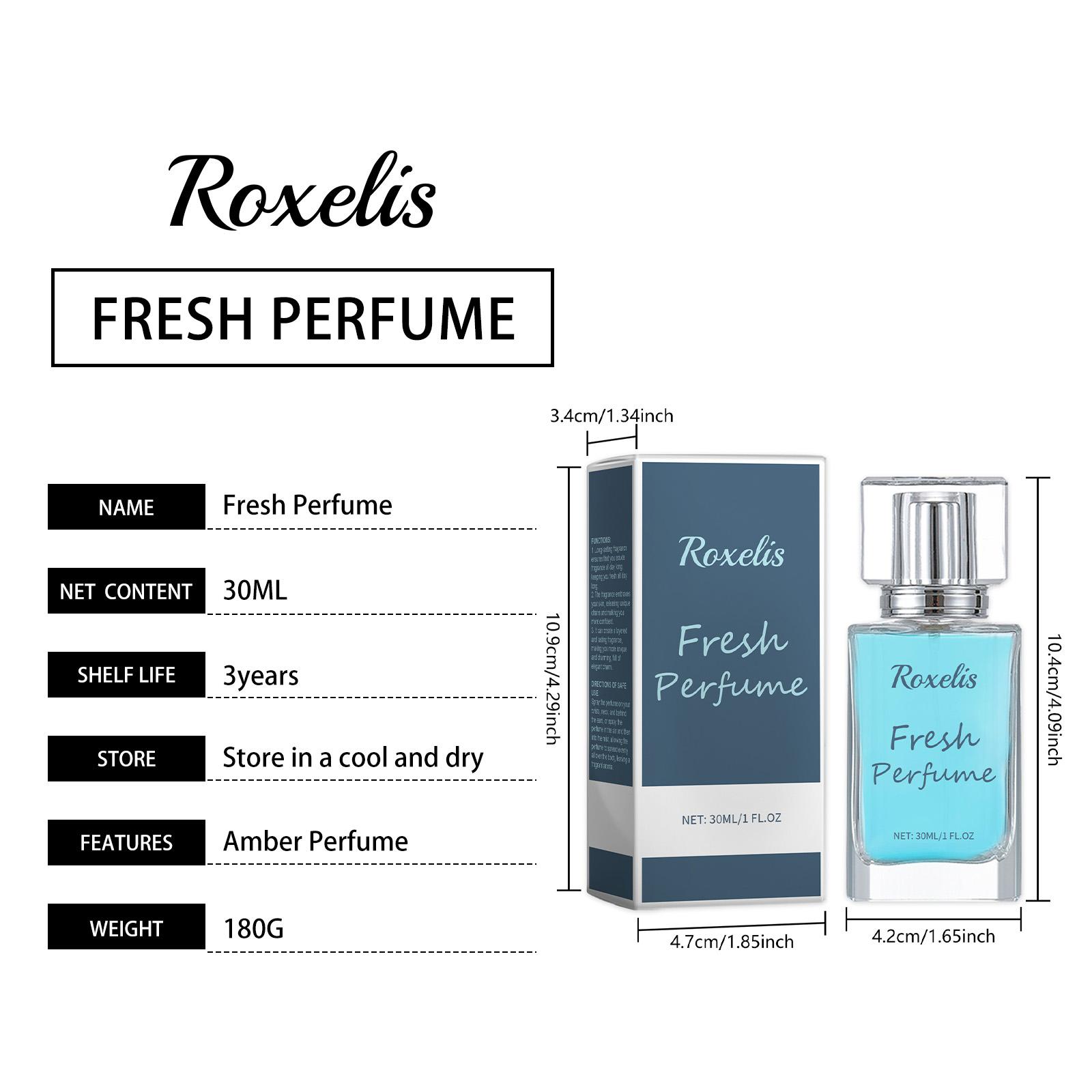 Roxelis Fresh Amber Wood Unisex Perfume, Natural Mild Delicate Scent, Long-Lasting Fragrance, Charming Scent for Dating