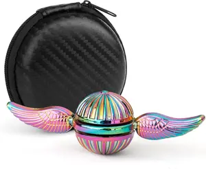 Hand Fidget Spinner Toy for Kids Adults, Rainbow Metal Sensory Ball Orb Toy for Boys Gilrs, Gift for Anxiety Stress Relief, Quiet Desk Toys Decoration for School Home Office