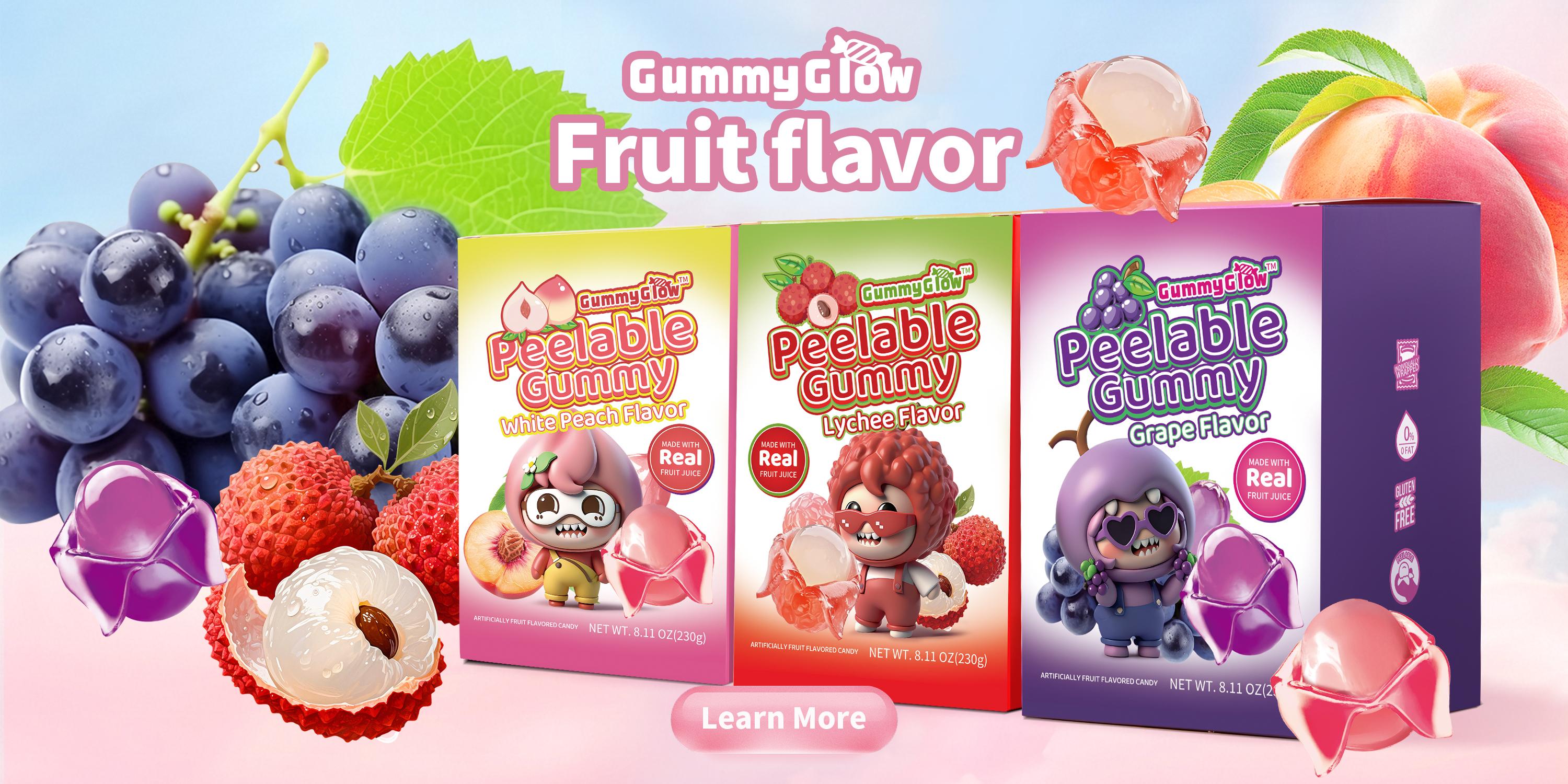 Fruity GummiesExotic Chewy Fruit Candy Low Sodium Sweet Juice Snack Bonbon