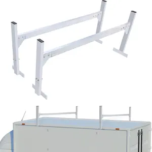 TikTokShopBlackFridayVEVOR Trailer Ladder Rack, 51.2" to 81.1" Adjustable Ladder Racks for Van, 400 LBS Capacity Aluminum Alloy Roof Racks, Drilling Van Ladder Rack for Open and Enclosed Trailers, 2 Pcs