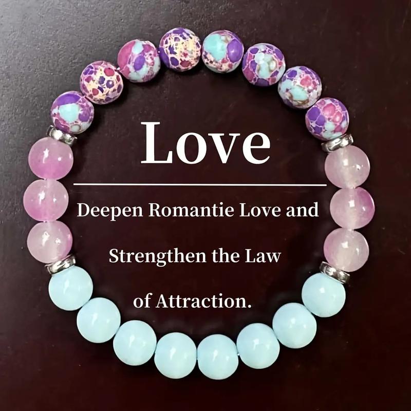 A Set of 9 Magical Crystal Bracelets, Symbolizing Peace, Wealth, Prosperity, Friendship, Good Luck, Love, And Protection - Crystal Beads That Bring Optimism And Positivity, Confidence And Strength, a Perfect Unisex Gift with Elastic Stretch - Ideal for Ch