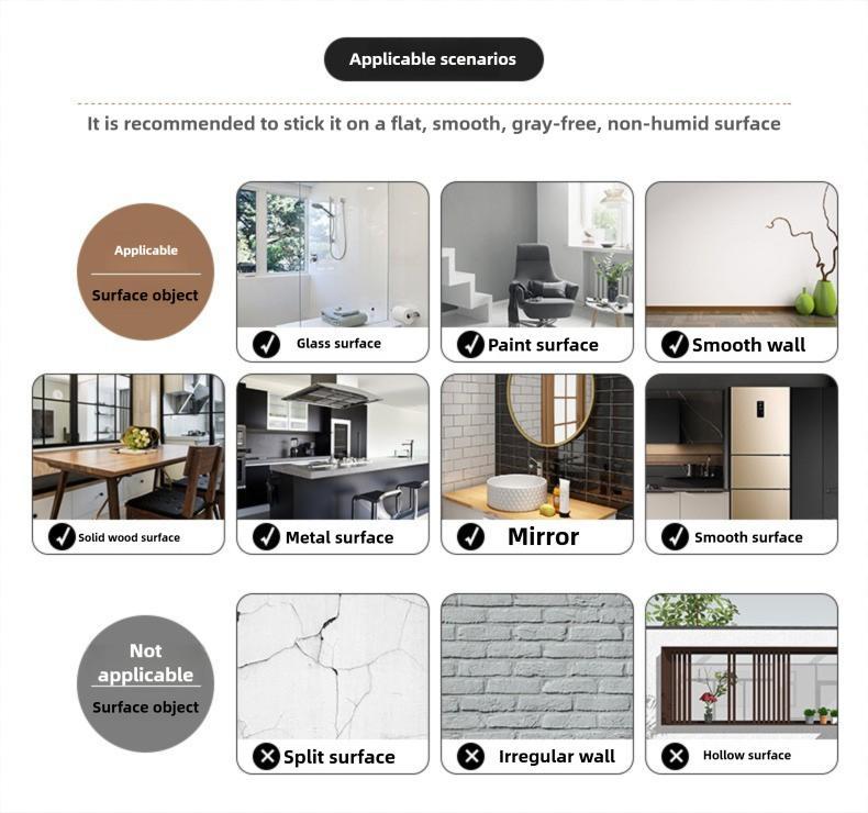 Marble Look Removable Wallpaper Rolls, 60cm*300cm & 40cm*300cm Compact Sizes, 3D Natural Wood Texture Waterproof Wall Stickers for Indoor Home Renovation Decor