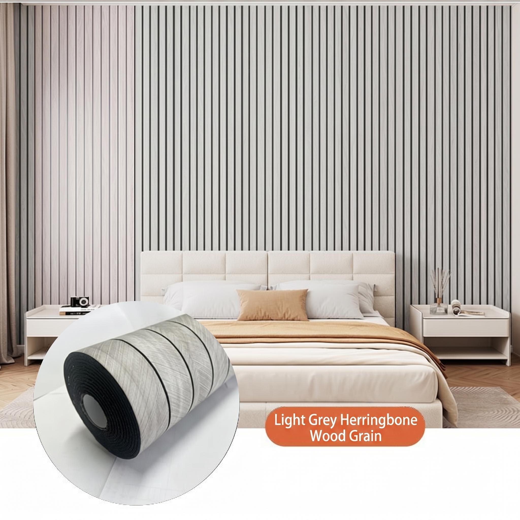 Marble Look Removable Wallpaper Rolls, 60cm*300cm & 40cm*300cm Compact Sizes, 3D Natural Wood Texture Waterproof Wall Stickers for Indoor Home Renovation Decor
