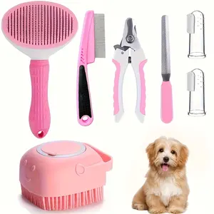 2026 New Safe 7-Piece Cat & Dog Grooming Set: Trim & Bath Your Pet with Nail Clippers & Flea Comb.