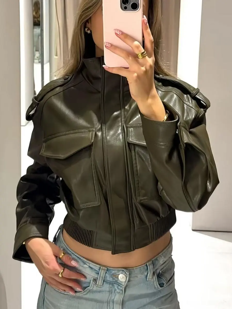 short leather jacket zara - TikTok Shop