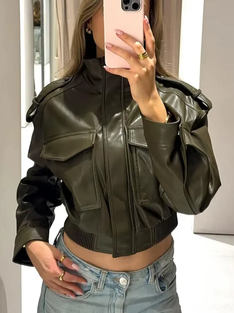 short leather jacket zara - TikTok Shop