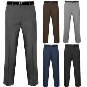 Men's Formal Office Pants, Elegant Classic Polyviscose Trousers, Always Wrinkle-Free & Resistant, For All Seasons, Comfortable Stylish Fit