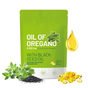 Pure Oregano Oil 6000mg & Black Seed Oil| 2-in-1 Softgels| High Carvacrol + Thymoquinone| Non-GMO, Gluten-Free| 300 Softgels