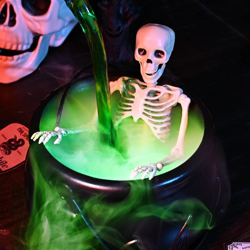 Halloween Decorations Indoor - Cauldron Halloween Decor with Magic Floating Potion Bottles and Diffuser - Black Plastic Witches Bowl Hocus Pocus Party Decoration for Spooky Vintage Home Kitchen Table, Well Soon Gift toys kids