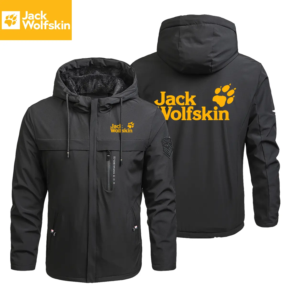 Jack Wolfskin Men's Hooded Jacket - Outdoor Casual Windbreaker for Daily Errands & Light Trail Adventures