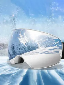 Outdoor Sports Ski Goggles, OTG Snowboard Protective Eyewear, Replaceable Anti-Fog Lenses, UV 400 Protection, Ideal for Winter Activities, Windproof Goggles