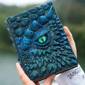 3D Dragon Eye Embossed Travel Notebook for Men and Women with Resin Engraving 7x5.3x1.5 inches Handmade Blank Paper Ideal for Writing Creative Gift
