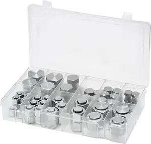 TikTokShopBlackFridayVEVOR 72 PCS ORFS Hydraulic Fittings, O Ring Face Seal Fitting Kit, Hydraulic Hose Tube and Pipe Fittings, Cap and Plug Set for Hydraulics, O Ring Assortment Kit Precision Thread, Sizes 4 6 8 10 12 16