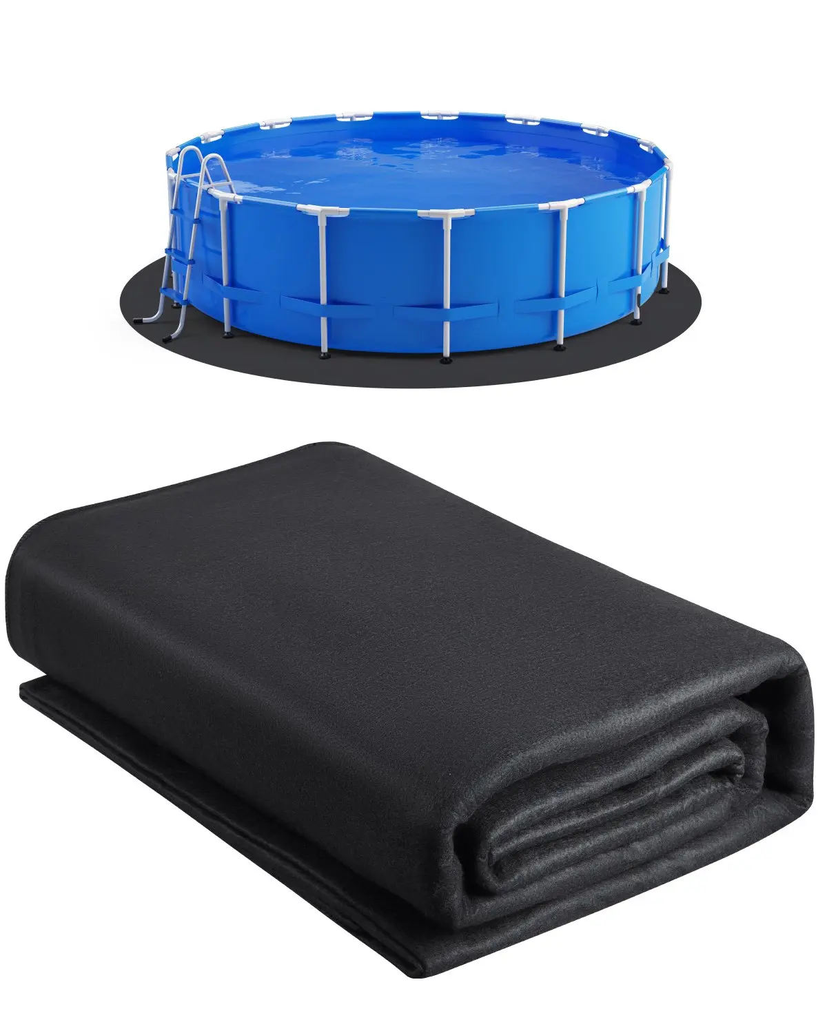 VEVOR 15ft Round Above-Ground Swimming Pool Liner Pad, Durable Extra Thick Non-Woven Fabric Underlayment, Puncture-Proof Recyclable Geotextile Mat for Liner Life Extension