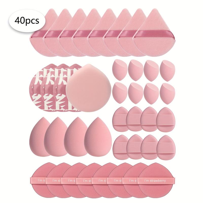 40/50/60 pieces of multifunctional cosmetic sponge powder puff in local warehouse, a beauty tool, used to mix BB cream, liquid foundation and loose powder to create flawless foundation makeup. It can also be mixed with concealer, blush and eye shadow. It