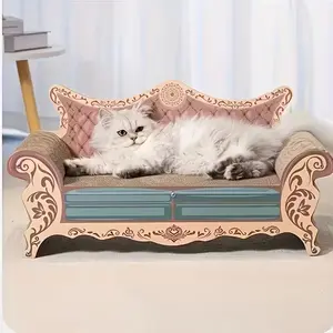 Cat Bed Sofa Cardboard L-shaped Vertical Integrated Scratching Board Wear-resistant Non-dandruff Large Cat Utensils Brown Cat Cardboard Bed
