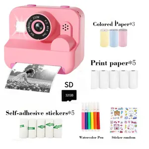 JXD  Printable Toy Camera Very Portable Dual Lens Selfie Camera for Kids 1080P Photo with Printing Paper Best Gift