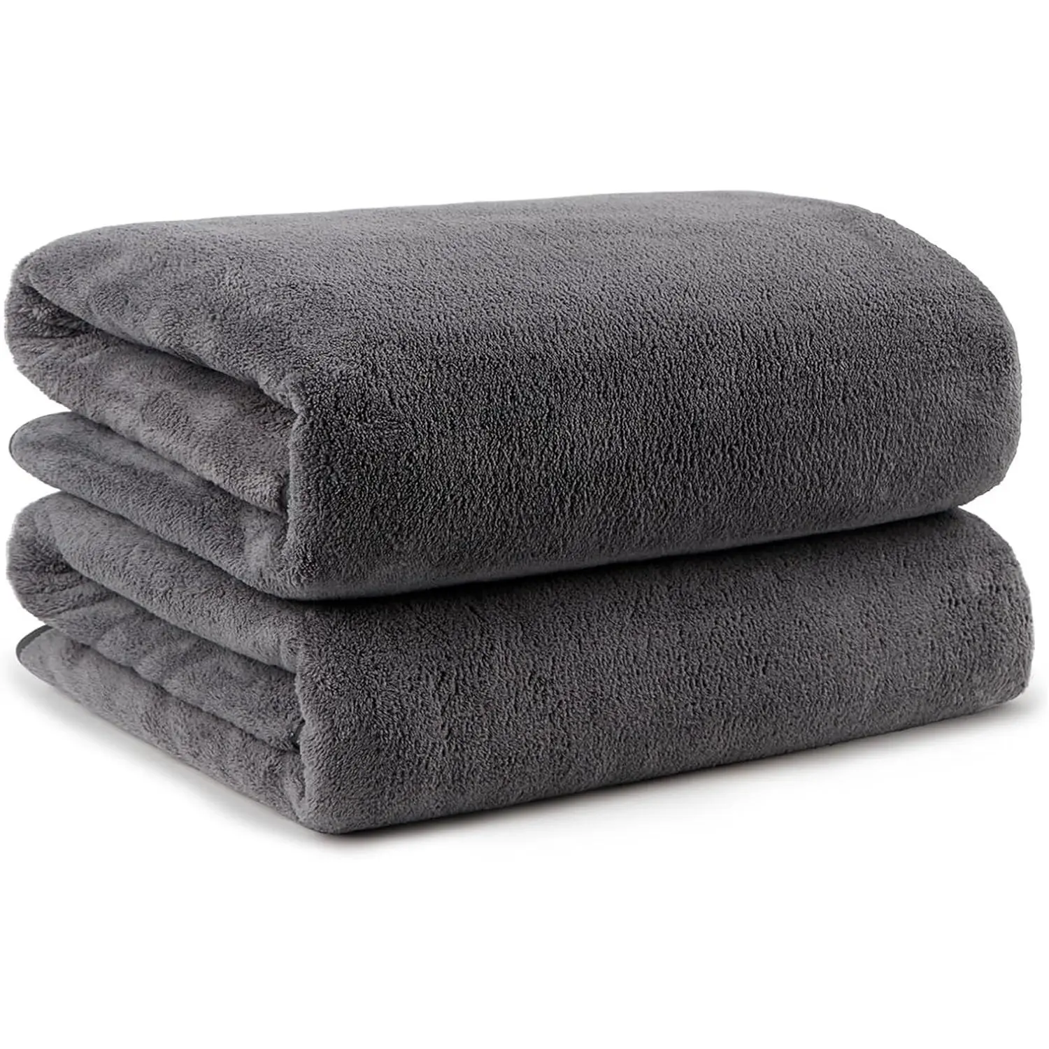 Eco-Friendly Microfiber Shower Towels (2-Pack, 27in x 54in) - Soft, Highly Absorbent, Quick-Drying for Body, Sport - Grey Eco Friendly Towels