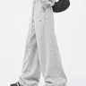 Aelfric Eden Women's Mid-Rise Barrel-Fit Comfortable Baggy Sweatpants - Pearl Detail, Soft Midweight Fabric, Vintage Streetwear Clothing, 1-Piece Bottoms with Relaxed Leg for Summer Vacation