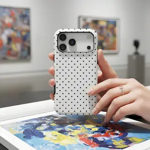 Soft & Cute White Polka Dot Phone Case, Y2K Style, Compatible With IPhone 17/16/15/14/13/12/11 Pro Max