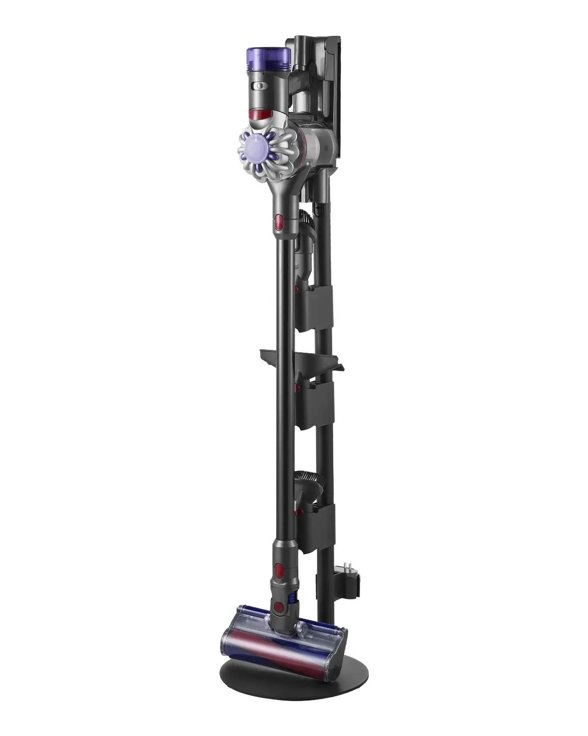 【Summerfinds】VEVOR Vacuum Stand, Compatible With V7 V8 V10 V11 V12 V15 Series Upright Vacuum Cleaners & Accessories, Stable Vacuum Stand Holder with 4 Anti-slip Pads and 3 Clips for Storing 6 Brush Heads Durable Multifunction
