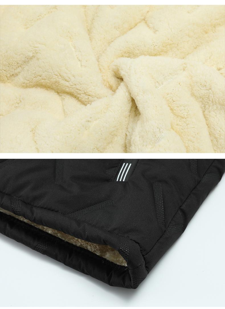 Three-Piece Set, 2025 New Ultrasonic Lamb Wool Cotton Jacket Three-Piece Set for Men, Warm Fleece-Lined Stand Collar Lamb Wool Cotton Jacket Clothes Menswear Hoodie Matching Pants Pants Suits Top Long Sleeve Long Sleeve Trouser Matching