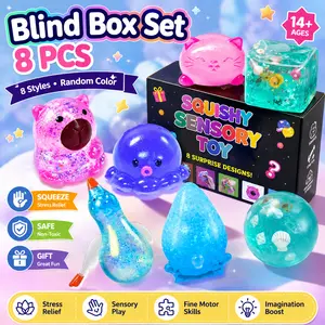 8-Piece Set Blind Box Malt Sugar Stress Relief Fidget Toys, 8 Different Styles, Sensory Bundle, Creative Slow-Return Squishy, Party Gift, Steamed Bun Stress Relief Fidget Toy for Anxiety & ADHD, Sensory Desk Accessory