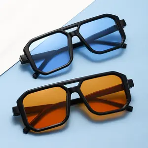 Wide-frame sunglasses, minimalist glasses for men and women, European and American style sunglasses, trendy glasses for live streaming, ocean theme, driving.
