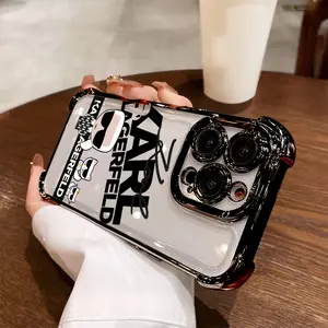 Lagerfeld Brand Designer KARLS Phone Case Suitable for iPhone 17, 16e, 16, 15, 14,..., 12/11 Mini Pro Max Air X...XSMAX 8 286 Plus Anti-Drop Transparent Soft Back Cover, Cute Phone Case, Daily Use Case, Shockproof Cover, Stylish Phone Cover, Trendy Access