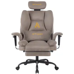 Symino gaming chair with footrest, fabric twill computer chairs, PC chair with bagged spring support, ergonomic and comfortable gaming chairs for adults and teenagers