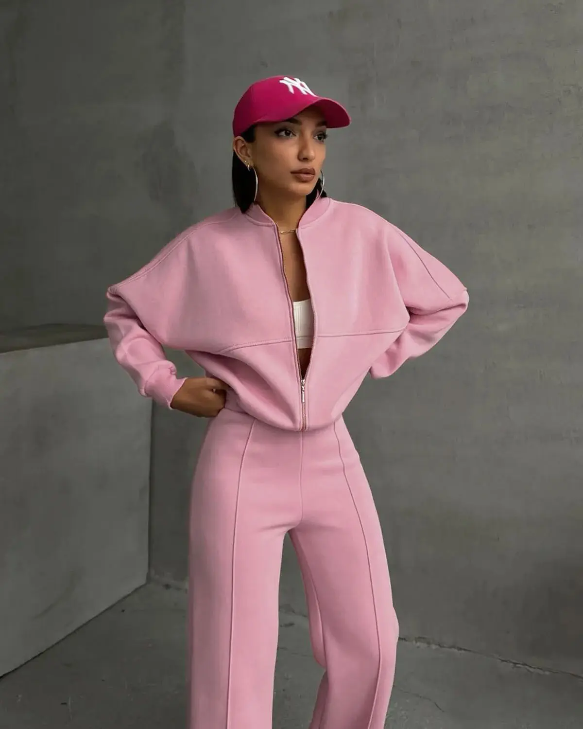 New Sports Suit Fashion Casual Women's Long Sleeve Cardigan Jacket Long Pants Two-Piece Set